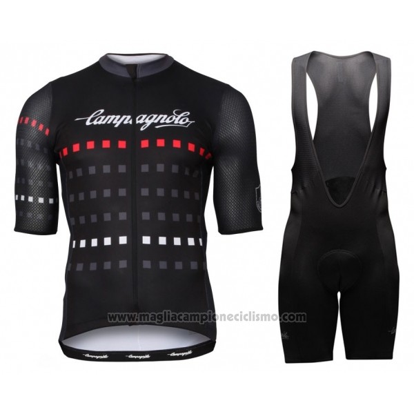 2018 Abbigliamento Ciclismo Campagnolo Nero Manica Corta e Salopette